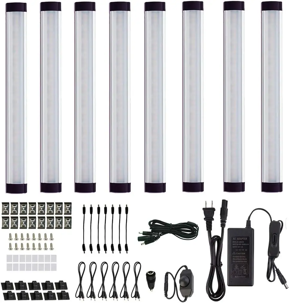 Комплект светодиодного освещения под шкафом, подключаемые полосы света с диммером для кухонного шкафа, стойки, шкафа, освещения спальни
Комплект светодиодного освещения под шкафом, подключаемые полосы света с диммером для кухонного шкафа, стойки, шкафа, освещения спальни