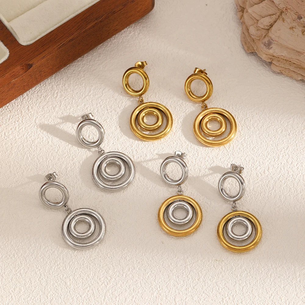 Creative Design 316L Stainless Steel Round Drop Earrings for Women Trendy Birthday Jewelry Gifts
Creative Design 316L Stainless Steel Round Drop Earrings for Women Trendy Birthday Jewelry Gifts