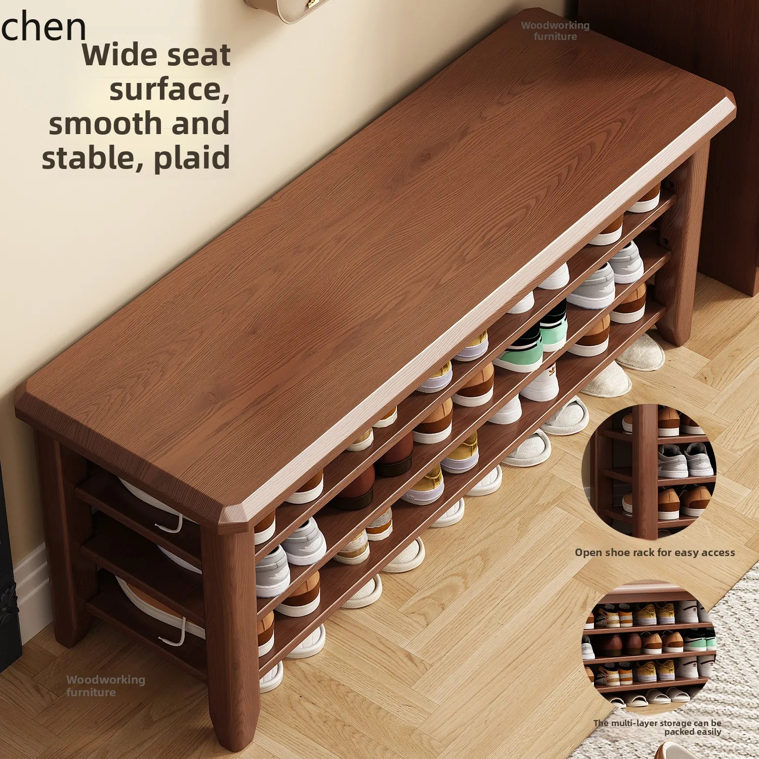 DSA No-Installation Solid Wood Home Entryway Shoe Changing Bench, Integrated Multi-Layer Long Bench for Entrance
DSA No-Installation Solid Wood Home Entryway Shoe Changing Bench, Integrated Multi-Layer Long Bench for Entrance
