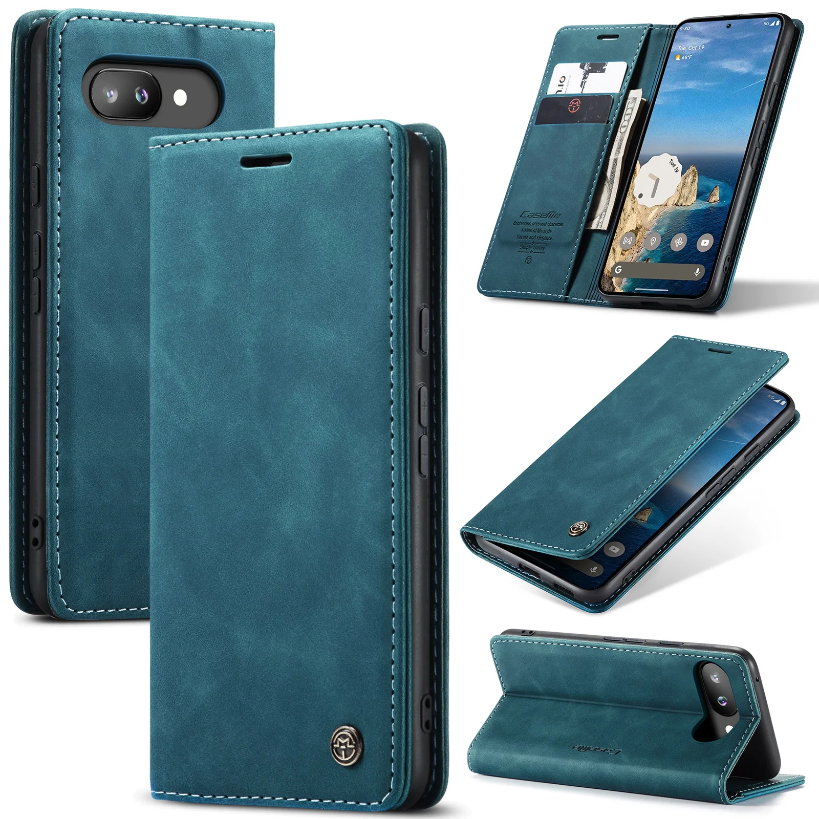 For Google Pixel 9a Wallet Case CASEME 013 Series PU Leather Phone Cover Stand - Blue
For Google Pixel 9a Wallet Case CASEME 013 Series PU Leather Phone Cover Stand - Blue