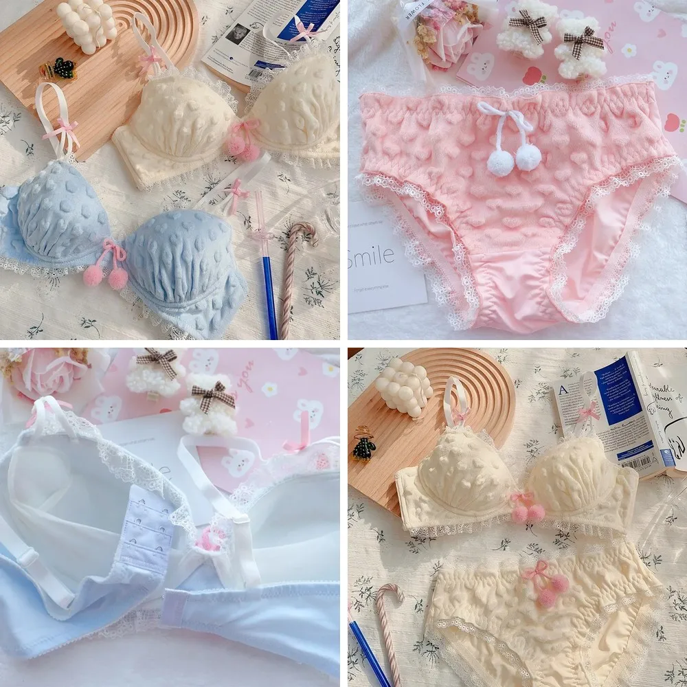 Japanese Lolita Bra and Panty Set, Seamless Bralette & Cotton Dot Lingerie Briefs, Comfortable Underwear for Teenage Girls
Japanese Lolita Bra and Panty Set, Seamless Bralette & Cotton Dot Lingerie Briefs, Comfortable Underwear for Teenage Girls
