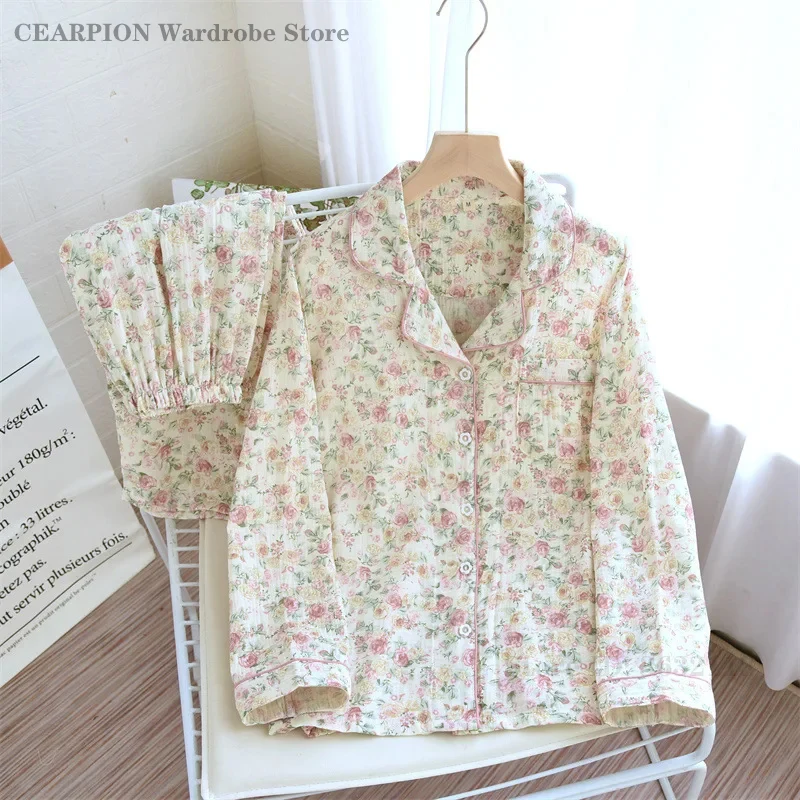 100% Cotton Women's Pajamas Autumn New Loose Casual Soft Sleepwear Long Sleeve Pants Pajama Sets Night Clothes 2-piece Set
100% Cotton Women's Pajamas Autumn New Loose Casual Soft Sleepwear Long Sleeve Pants Pajama Sets Night Clothes 2-piece Set