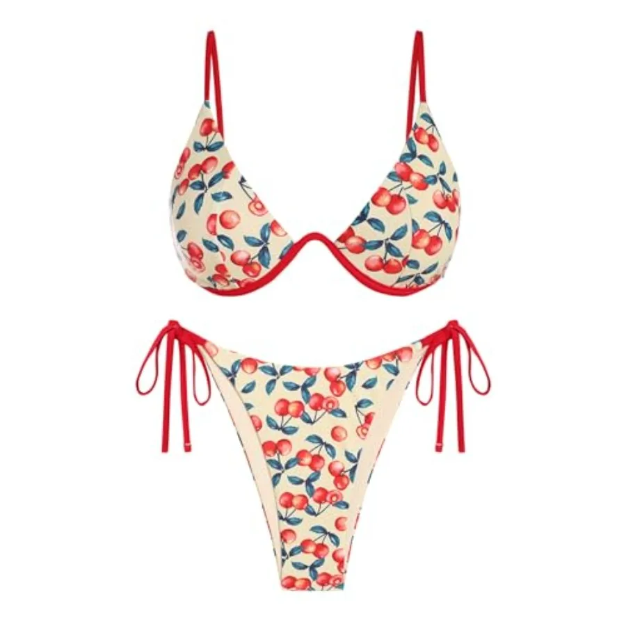 ZAFUL Women's Bikini Sets Ribbed Two Pcs Swimsuits Underwire Adjustable Back Clasp Bathing Suit Side Tie Thong Swimwear
ZAFUL Women's Bikini Sets Ribbed Two Pcs Swimsuits Underwire Adjustable Back Clasp Bathing Suit Side Tie Thong Swimwear