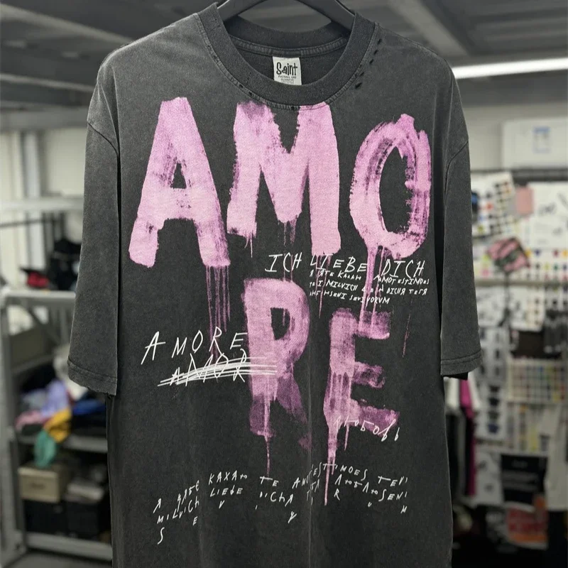 2025ss Washed Black Saint Amore Is Love T-Shirts Men Women Best Quality Saint Michael T Shirt Tee
2025ss Washed Black Saint Amore Is Love T-Shirts Men Women Best Quality Saint Michael T Shirt Tee
