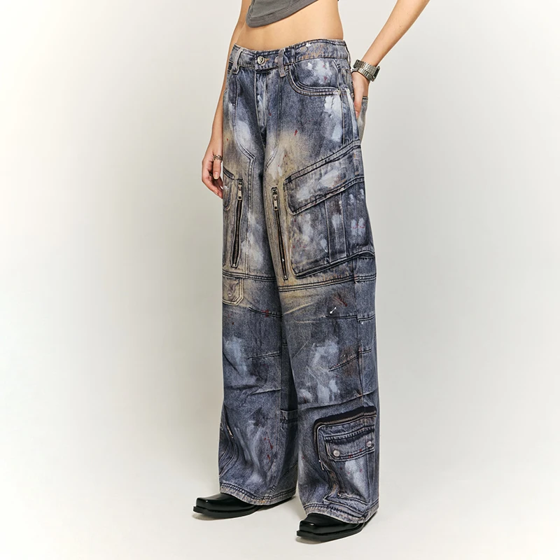 American Street Multi-Pocket Inkjet Design Vintage Jeans for Men and Women Fall Winter Fashion Trendy Brand Loose Cool Trousers
American Street Multi-Pocket Inkjet Design Vintage Jeans for Men and Women Fall Winter Fashion Trendy Brand Loose Cool Trousers