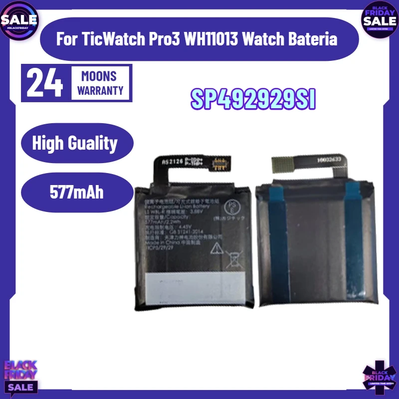 New 3.88V 577mAh SP492929SI Powerful Battery for TicWatch Pro3 WH11013 Watch Bateria
New 3.88V 577mAh SP492929SI Powerful Battery for TicWatch Pro3 WH11013 Watch Bateria