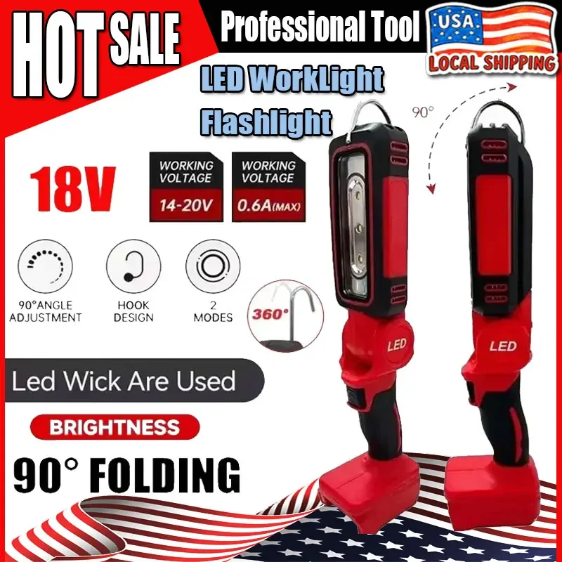 Светодиодный рабочий фонарь Fit Milwaukee для кемпинга с крюком, различные режимы освещения, подходит для ночной работы, осмотра автомобилей, инструменты
Светодиодный рабочий фонарь Fit Milwaukee для кемпинга с крюком, различные режимы освещения, подходит для ночной работы, осмотра автомобилей, инструменты