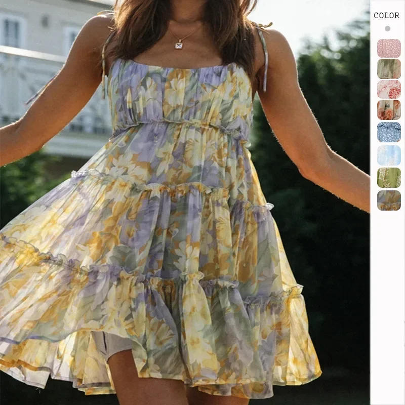GZHMR Spring/Summer New Vacation Style Sexy Print High end European and American Sling Dress for Women maxi dresses for women
GZHMR Spring/Summer New Vacation Style Sexy Print High end European and American Sling Dress for Women maxi dresses for women