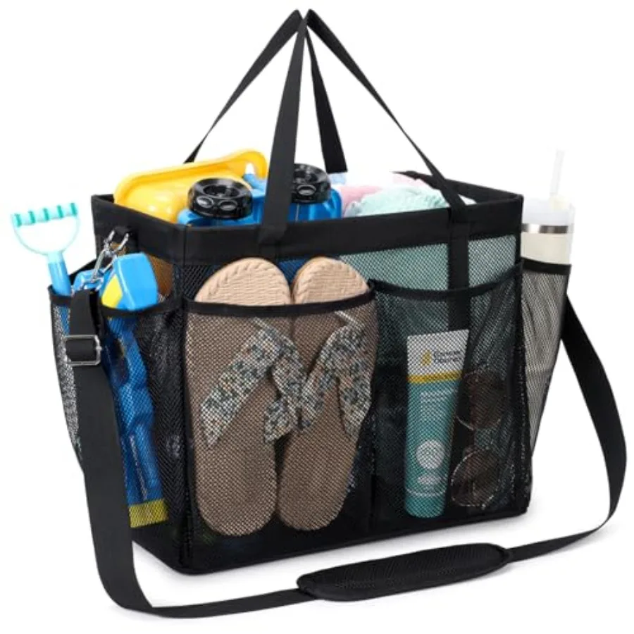 F-color Mesh Beach Bag Family - Large Tote Bag 9 Pockets for Swim Pool Toys Cruise Beach Vacation Essentials
F-color Mesh Beach Bag Family - Large Tote Bag 9 Pockets for Swim Pool Toys Cruise Beach Vacation Essentials