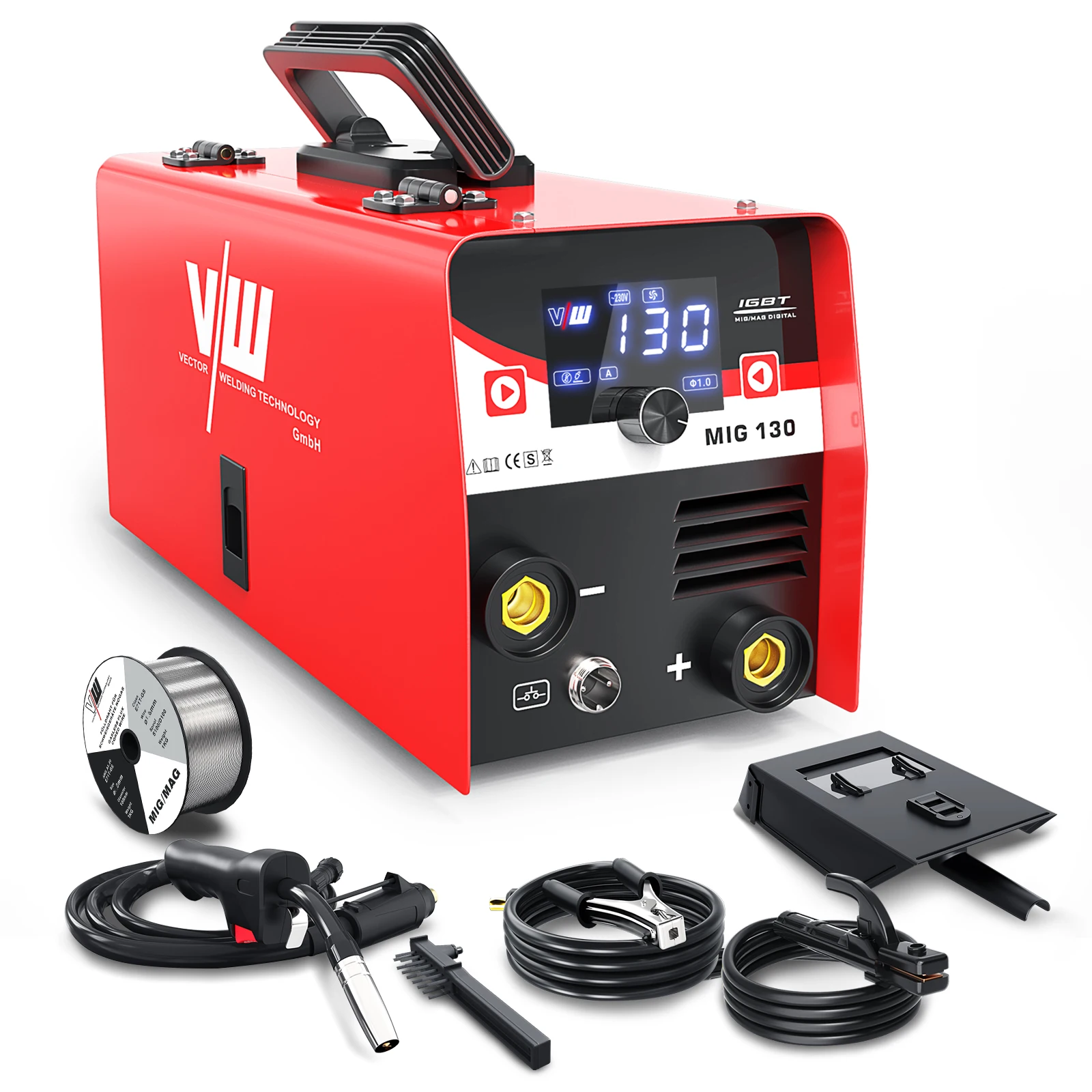 MIG130 3in1 Portable Welder Machine Use 1.0mm/0.8mm Flux Cored Wire 1kg IGBT Inverter Welding Machine
MIG130 3in1 Portable Welder Machine Use 1.0mm/0.8mm Flux Cored Wire 1kg IGBT Inverter Welding Machine