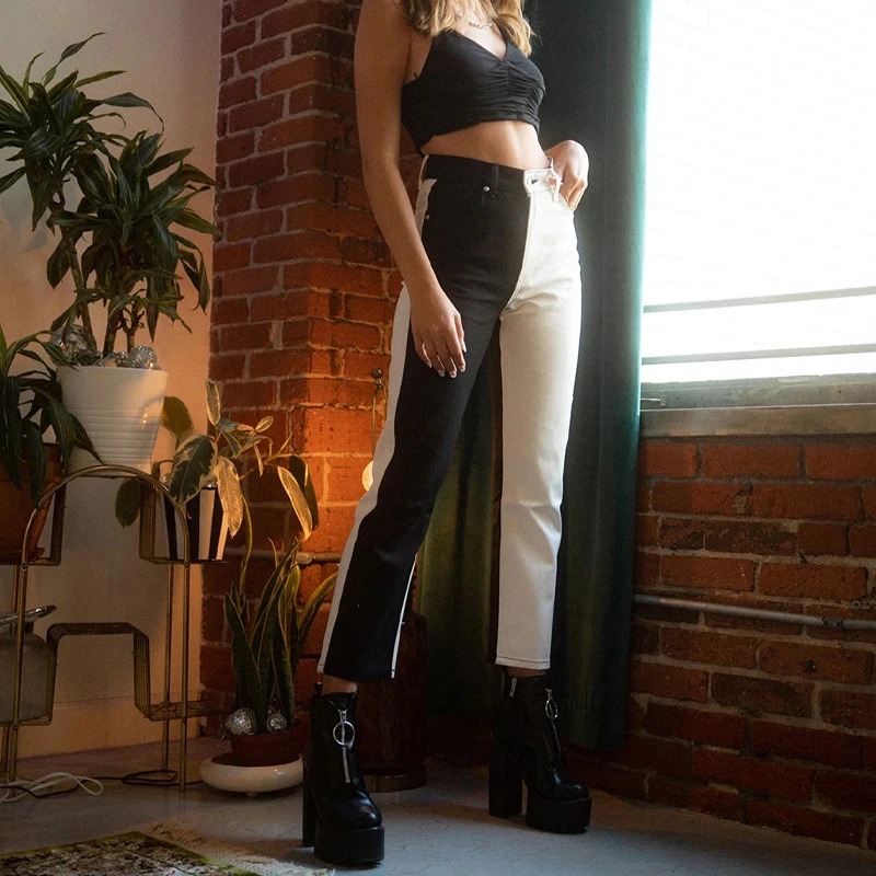2023 Fashion Black White Patchwork Woman Jeans Straight Skinny High Waisted Denim Pants Slim Long Trousers New Female Outfits
2023 Fashion Black White Patchwork Woman Jeans Straight Skinny High Waisted Denim Pants Slim Long Trousers New Female Outfits