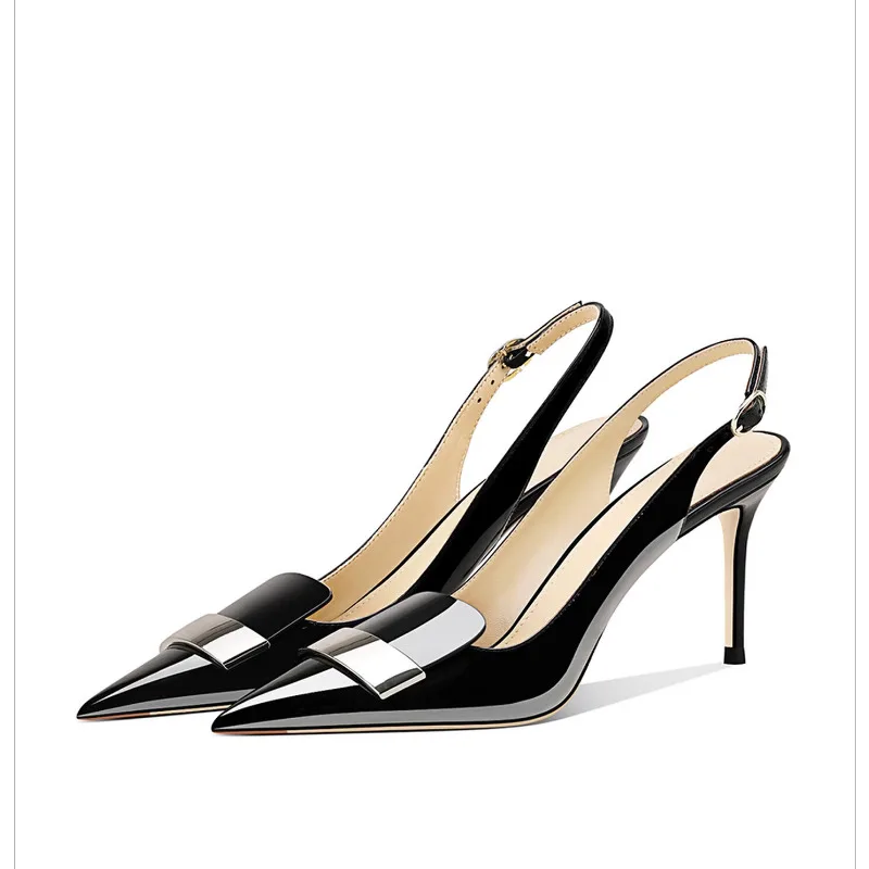 Elegant Women High Heels Genuine Leather Black Stiletto Pointed Toe Dress Shoes
Elegant Women High Heels Genuine Leather Black Stiletto Pointed Toe Dress Shoes