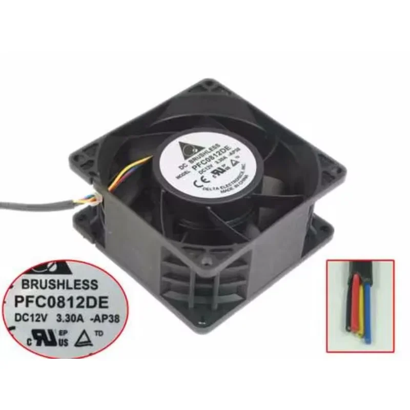 Delta Electronics PFC0812DE AP38 DC 12V 3.30A 80x80x38mm Server Cooling Fan
Delta Electronics PFC0812DE AP38 DC 12V 3.30A 80x80x38mm Server Cooling Fan