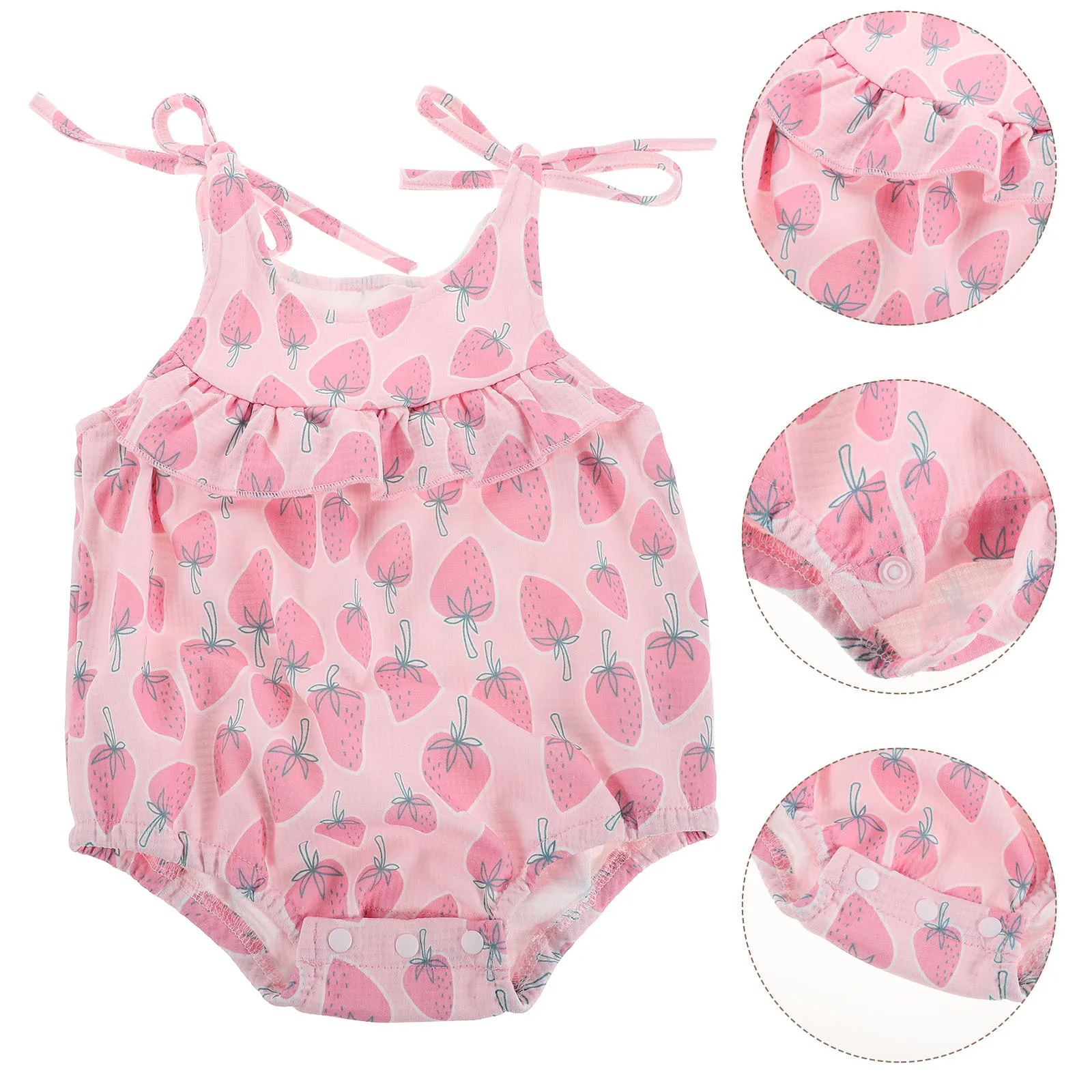 Newborn Baby Girl Romper Strawberry Print Sleeveless Halter Bodysuit One Piece Backless Jumpsuit Summer Outfit Pink 3-6 Months
Newborn Baby Girl Romper Strawberry Print Sleeveless Halter Bodysuit One Piece Backless Jumpsuit Summer Outfit Pink 3-6 Months