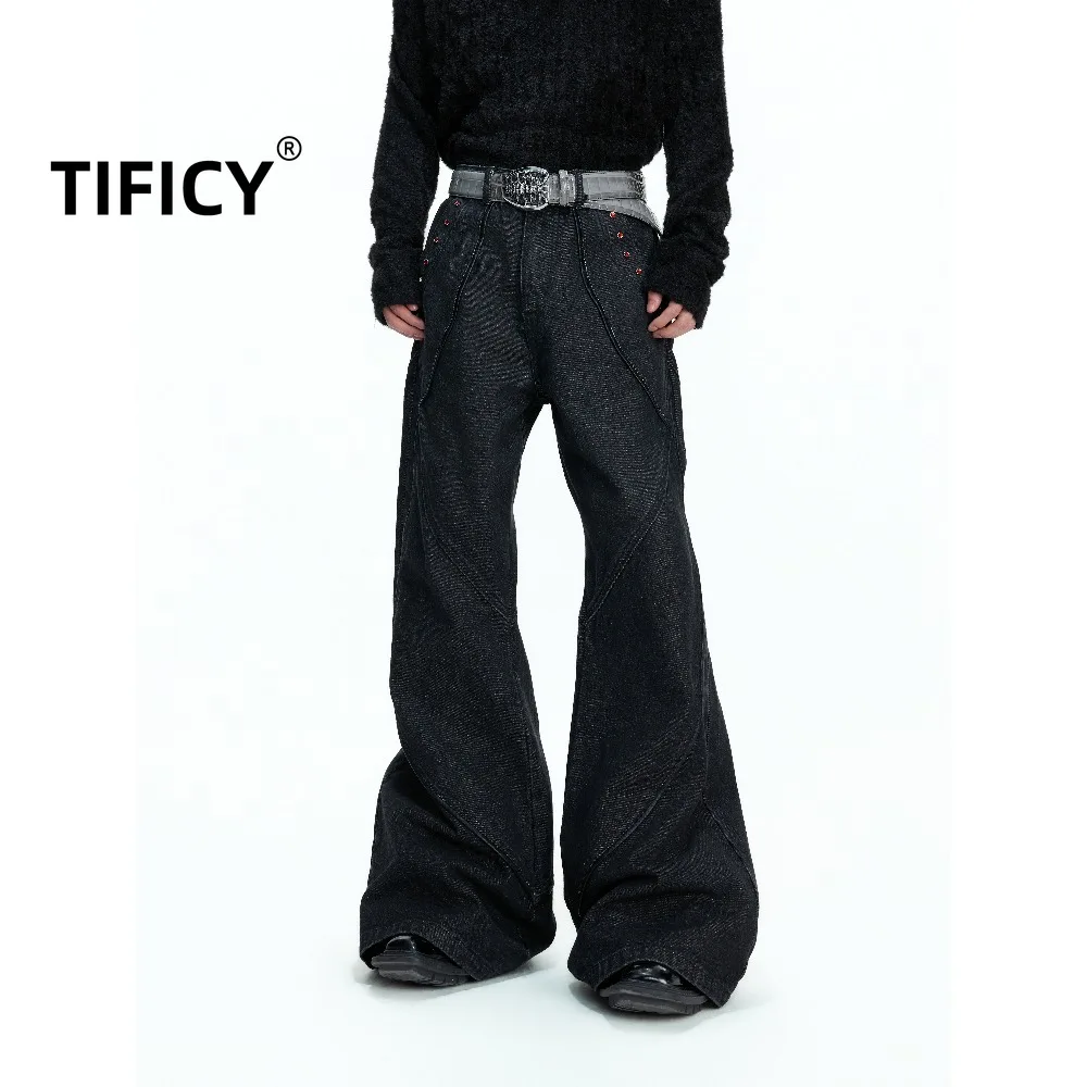 High Street Pants Men's Heavy Duty Retro Red Diamond Distressed Washed Denim Jeans A Heavy-duty Micro Flared Structure Pants
High Street Pants Men's Heavy Duty Retro Red Diamond Distressed Washed Denim Jeans A Heavy-duty Micro Flared Structure Pants