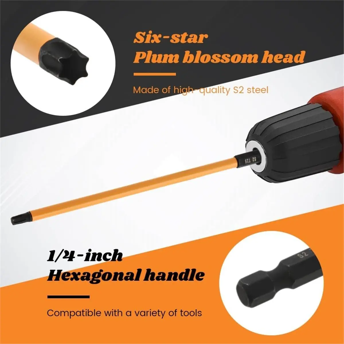 НОВИНКА 2026: Набор длинных бит Torx из 13 предметов, 6 дюймов, T6-T40, магнитные, из стали S-2, с шестигранным хвостовиком 1/4 дюйма, набор бит Star с защитой от несанкционированного доступа, с держателем
НОВИНКА 2026: Набор длинных бит Torx из 13 предметов, 6 дюймов, T6-T40, магнитные, из стали S-2, с шестигранным хвостовиком 1/4 дюйма, набор бит Star с защитой от несанкционированного доступа, с держателем