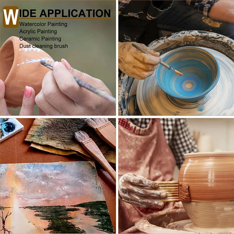 A59Z-Кисти для керамики для остекления, набор кистей из 15 шт., шерстяные бамбуковые кисти для хакеля для керамики, акрила, акварели
A59Z-Кисти для керамики для остекления, набор кистей из 15 шт., шерстяные бамбуковые кисти для хакеля для керамики, акрила, акварели