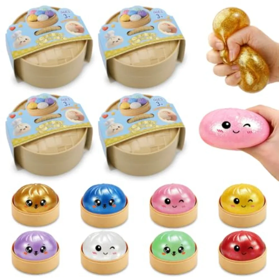Dumpling Squishy Mystery Box 4 Pcs Dumpling Squishies Glitter Per Box from 8 Colors 100% Rare Hidden Edition Included, Cute Fac
Dumpling Squishy Mystery Box 4 Pcs Dumpling Squishies Glitter Per Box from 8 Colors 100% Rare Hidden Edition Included, Cute Fac