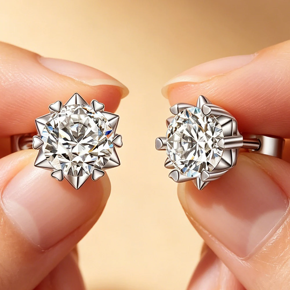 0.3-2CT Moissanite Stud Earring for Women Lab Diamond 925 Sterling Silver 18K White Gold Plated Snowflake Bloom Bridal Jewelry
0.3-2CT Moissanite Stud Earring for Women Lab Diamond 925 Sterling Silver 18K White Gold Plated Snowflake Bloom Bridal Jewelry