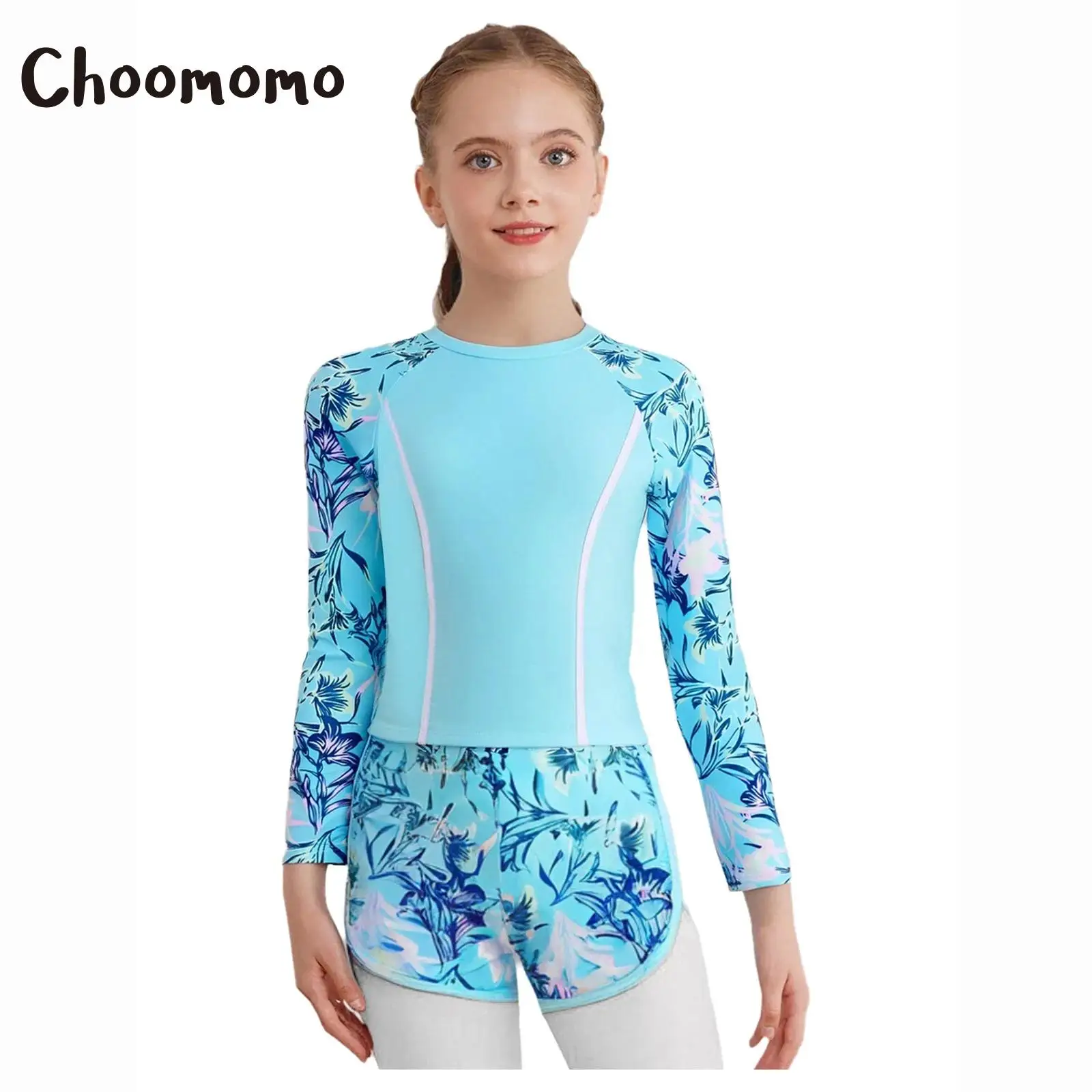 Купальник для девочек Rash Guard с длинными рукавами, съемные нагрудные подушечки, сетчатая подкладка, топы с шортами для плавания, пляжный купальный костюм с ярким принтом
Купальник для девочек Rash Guard с длинными рукавами, съемные нагрудные подушечки, сетчатая подкладка, топы с шортами для плавания, пляжный купальный костюм с ярким принтом