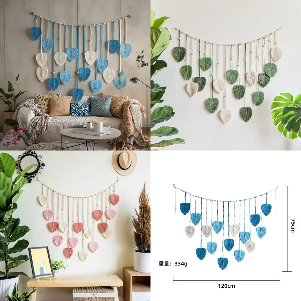 Large Macrame Handmade Fiber Leaf Wall Hanging Art Wall Decorations Wall Decor for Home Living Room
Large Macrame Handmade Fiber Leaf Wall Hanging Art Wall Decorations Wall Decor for Home Living Room