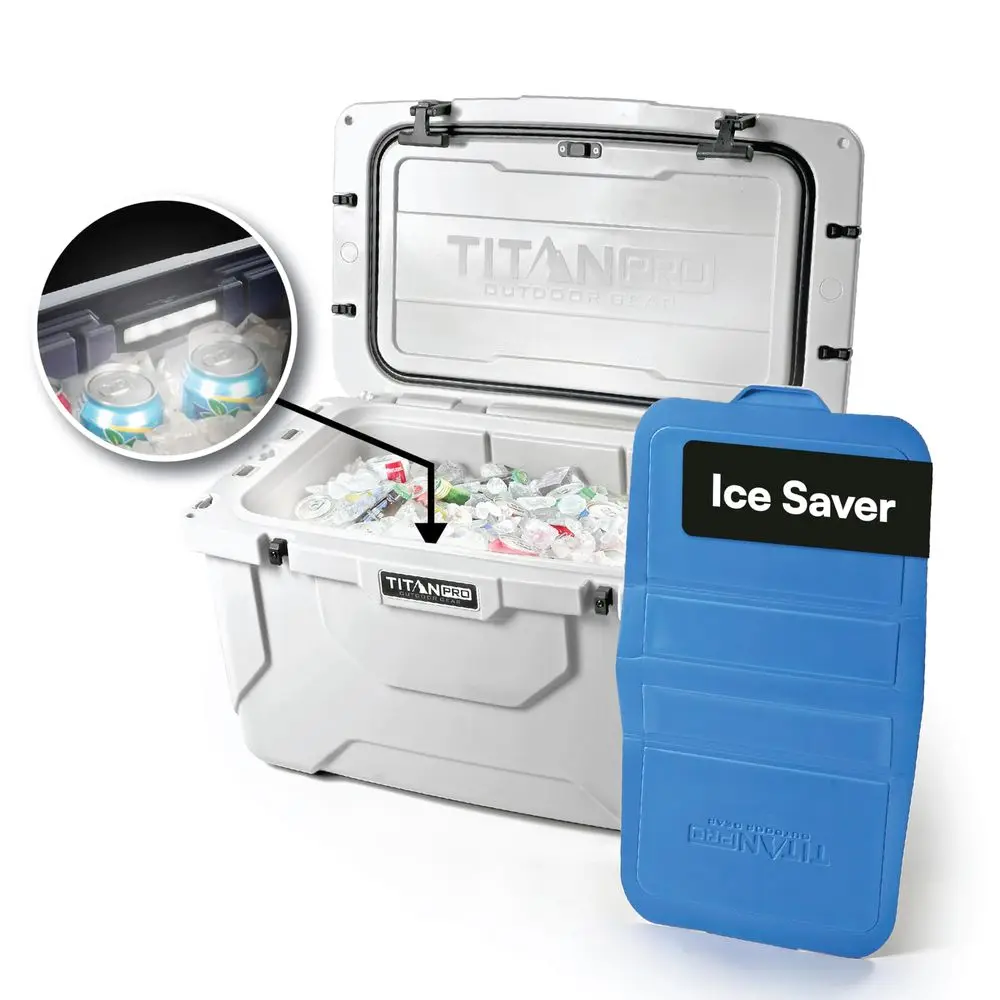 High Performance Ice Chest 55 Quart Capacity Hard Cooler with Interior LED Light, Dry Bin, Ice Saver Performance Booster and Mi
High Performance Ice Chest 55 Quart Capacity Hard Cooler with Interior LED Light, Dry Bin, Ice Saver Performance Booster and Mi