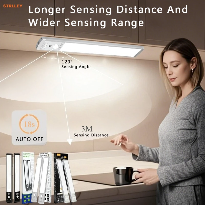LED Motion Sensor Light Wireless LED Night Light Type C Rechargeable Light Cabinet Wardrobe Lamp Staircase Backlight For Kitchen
LED Motion Sensor Light Wireless LED Night Light Type C Rechargeable Light Cabinet Wardrobe Lamp Staircase Backlight For Kitchen
