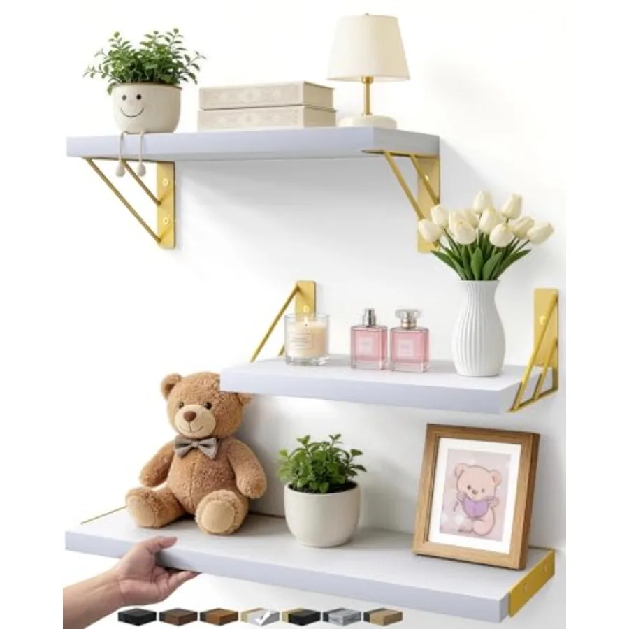 Wall Shelves for Bedroom Decor, Floating Wall Shelves for Living Room Kitchen Storage, Wall Mounted Rustic Wood Shelves for Boo
Wall Shelves for Bedroom Decor, Floating Wall Shelves for Living Room Kitchen Storage, Wall Mounted Rustic Wood Shelves for Boo