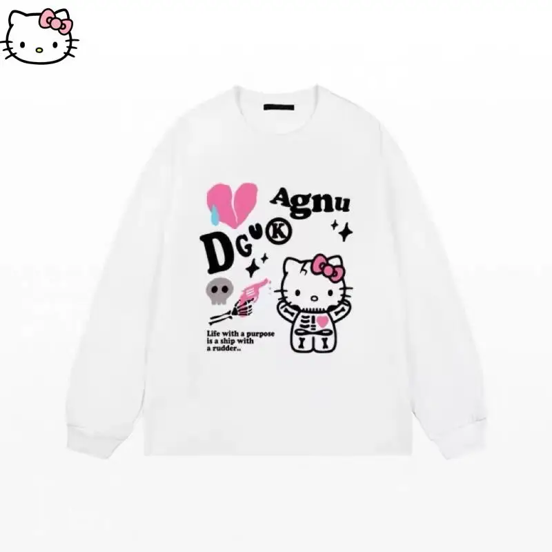 Sanrios футболка с длинными рукавами для девочек с героями мультфильмов «Hello Kitty», милый студенческий стиль, универсальный свободный модный новый стильный подарок для подруги
Sanrios футболка с длинными рукавами для девочек с героями мультфильмов «Hello Kitty», милый студенческий стиль, универсальный свободный модный новый стильный подарок для подруги