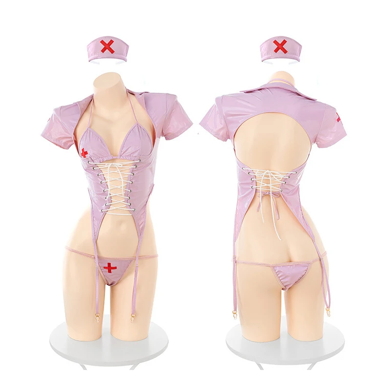 XXOO Tifa Lockhart Cosplay Nurse Uniform Patent Leather V Neck Hollow Out Backless Bandage with Garter Belt Sexy Lingerie Set
XXOO Tifa Lockhart Cosplay Nurse Uniform Patent Leather V Neck Hollow Out Backless Bandage with Garter Belt Sexy Lingerie Set