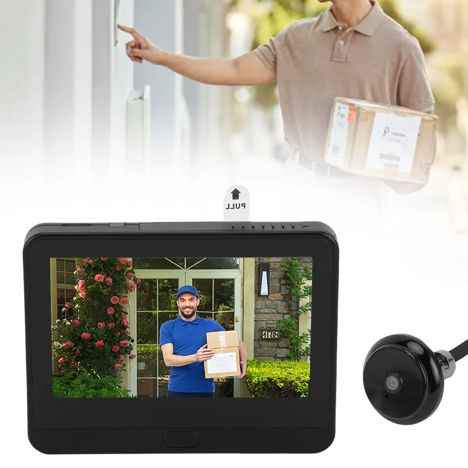 Peephole Camera 1080P 4.3in Color LCD Screen 2 Way Intercom PIR Human Detection Digital Door Viewer for Home
Peephole Camera 1080P 4.3in Color LCD Screen 2 Way Intercom PIR Human Detection Digital Door Viewer for Home