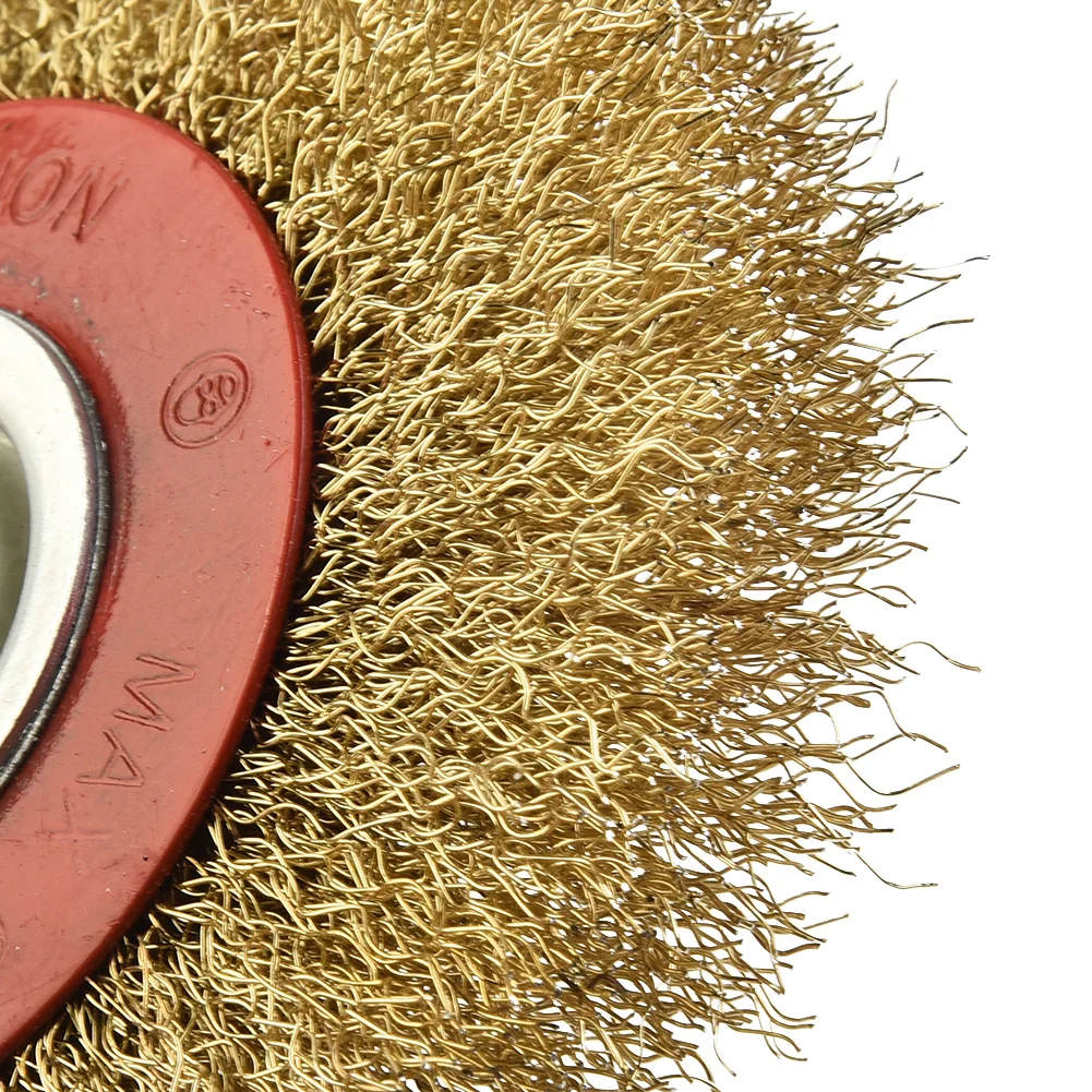 Round Wire Brush Brass Plated Descaling Carbon removal Polishing 125mm Steel Wheel Bench Grinder Deburring Useful
Round Wire Brush Brass Plated Descaling Carbon removal Polishing 125mm Steel Wheel Bench Grinder Deburring Useful