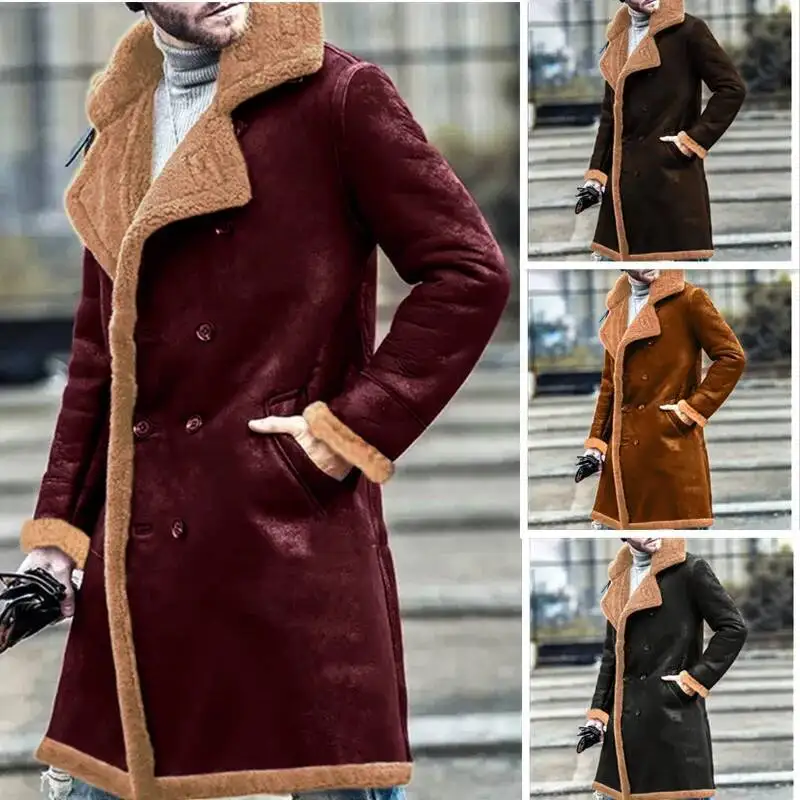 Мужское осенне-зимнее пальто из искусственной кожи с длинным рукавом, однотонное, с отложным воротником и пуговицами, повседневное, теплое, удобное, стандартного кроя
Мужское осенне-зимнее пальто из искусственной кожи с длинным рукавом, однотонное, с отложным воротником и пуговицами, повседневное, теплое, удобное, стандартного кроя