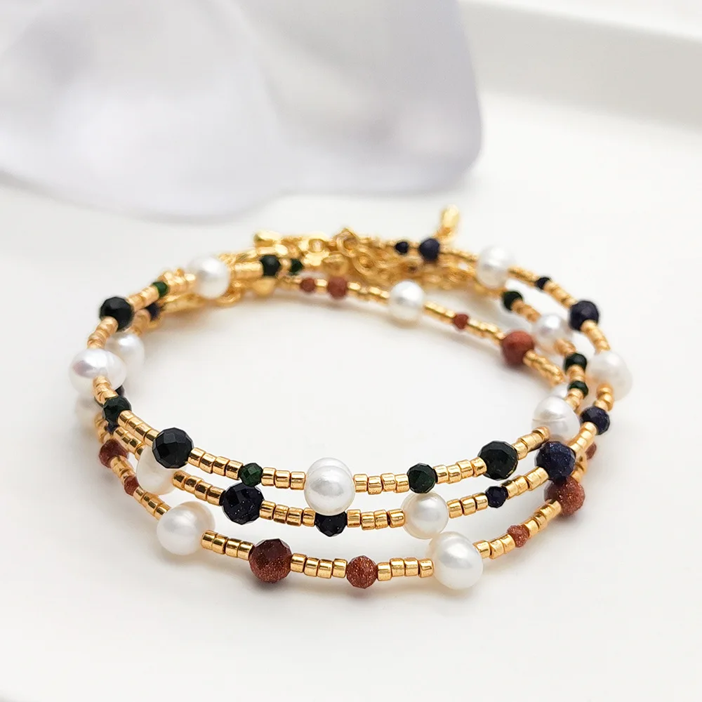 Beaded bracelet Pearl Originality Bohemia Natural stone Tide Simple Hand knitting Adjustable Female Rice bead bracelet
Beaded bracelet Pearl Originality Bohemia Natural stone Tide Simple Hand knitting Adjustable Female Rice bead bracelet