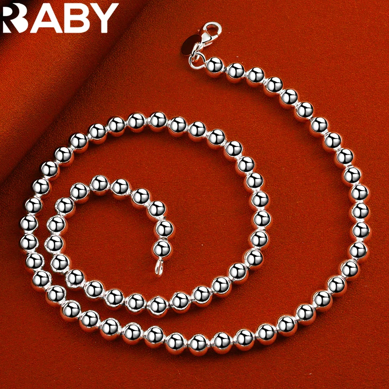 Hot Charm 925 Sterling Silver Beautiful 6mm Smooth Beads Ball Chain Necklaces For Women Elegant Wedding Jewelry
Hot Charm 925 Sterling Silver Beautiful 6mm Smooth Beads Ball Chain Necklaces For Women Elegant Wedding Jewelry