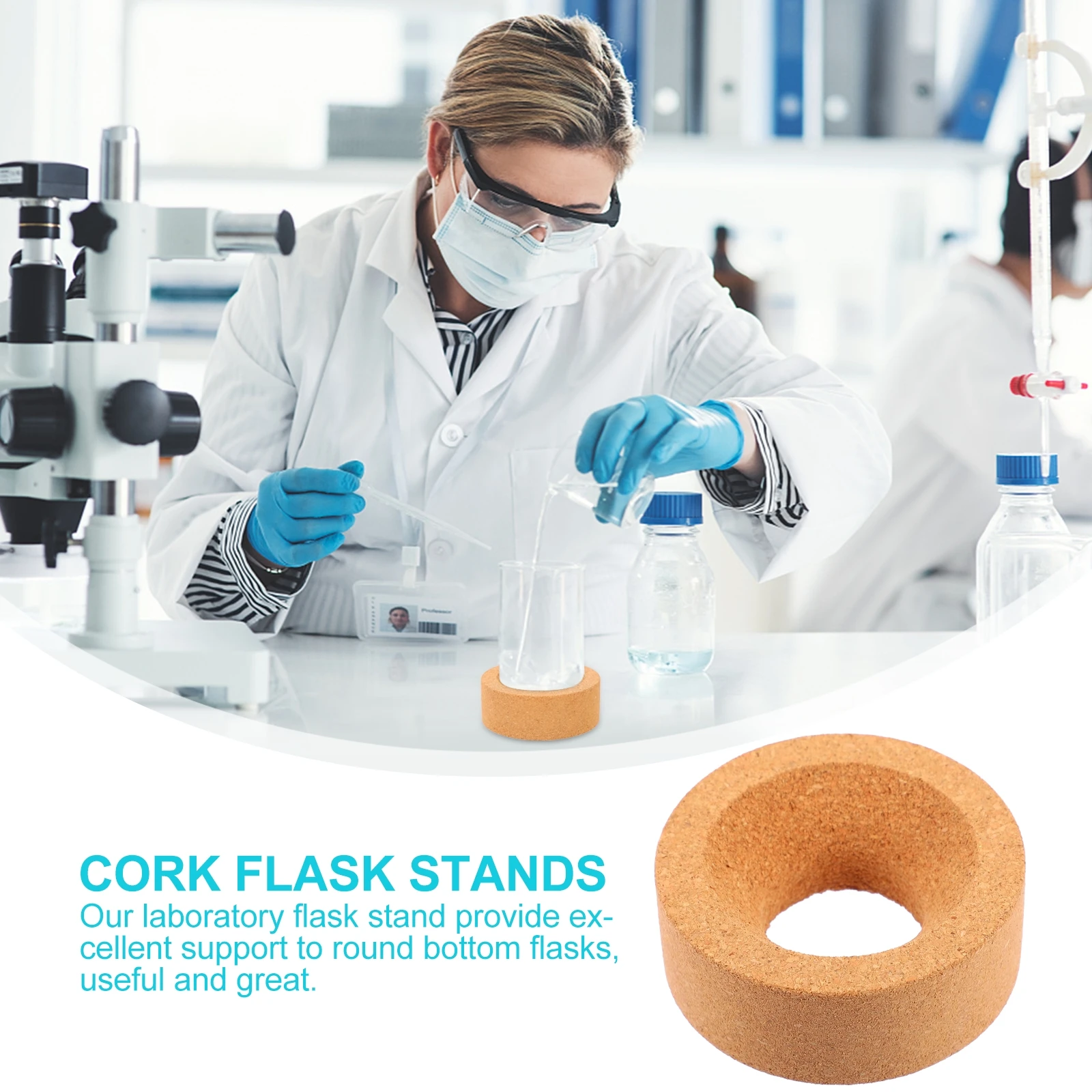 2 Pcs Cork Flask Holder Laboratories Base Laboratory Round Bottom Ring Support Conical
2 Pcs Cork Flask Holder Laboratories Base Laboratory Round Bottom Ring Support Conical