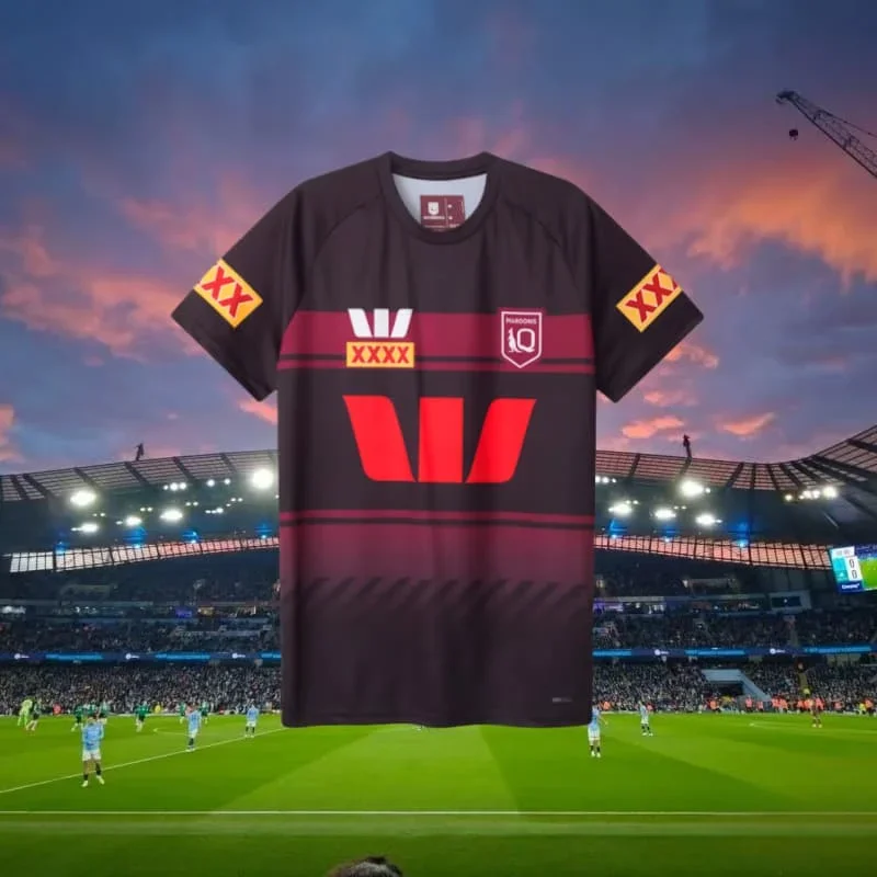 New Men QUEENSLAND MAROONS Rugby Jersey Tee Australia Qld Maroons Rugby Shirt Training ClothesQuick Drying Exercise Top Moto
New Men QUEENSLAND MAROONS Rugby Jersey Tee Australia Qld Maroons Rugby Shirt Training ClothesQuick Drying Exercise Top Moto