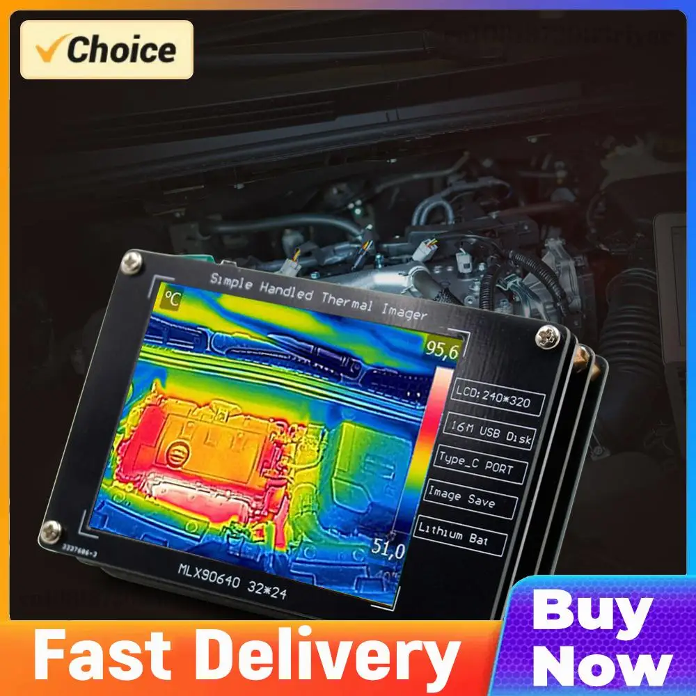 MLX90640 Infrared Temperature Sensors Lightweight 2.8 Inch Infrared Thermograph Camera USB Charging for Industrial Components
MLX90640 Infrared Temperature Sensors Lightweight 2.8 Inch Infrared Thermograph Camera USB Charging for Industrial Components