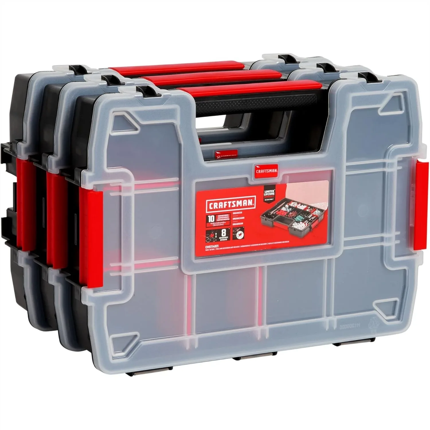 Small Parts Organizer, 3-Packs with 10 Compartments and Secure Latch for Tool Storage
Small Parts Organizer, 3-Packs with 10 Compartments and Secure Latch for Tool Storage