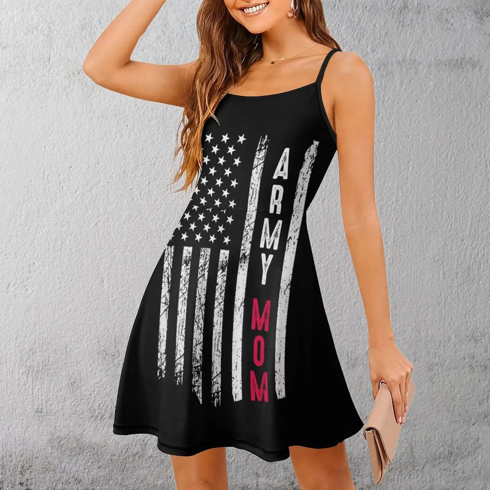 Army Mom Flag Print Women's Sling Dress Creative Exotic Woman's Clothing Funny Joke Vacations Dresses
Army Mom Flag Print Women's Sling Dress Creative Exotic Woman's Clothing Funny Joke Vacations Dresses