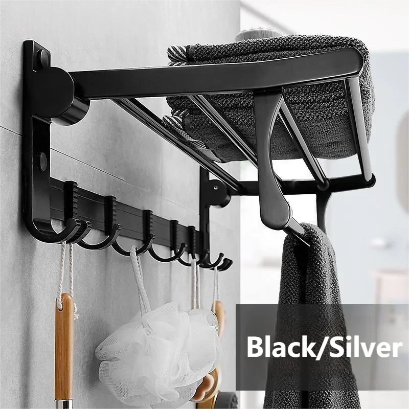 50cm Towel Storage Rack Punching Free Folding Holder With Hook Space Aluminum Towel Shelf Home Bathroom Supplies Storage Holder
50cm Towel Storage Rack Punching Free Folding Holder With Hook Space Aluminum Towel Shelf Home Bathroom Supplies Storage Holder