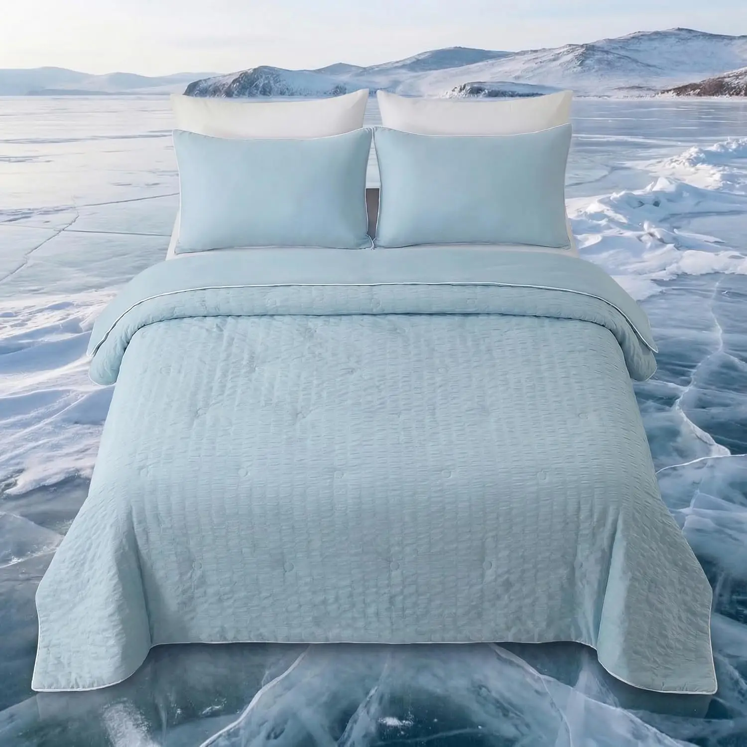 Cooling Comforter Queen Size – Q-Max 0.4 Seersucker Reversible Blanket, Lightweight Summer Quilt for Hot Sleepers
Cooling Comforter Queen Size – Q-Max 0.4 Seersucker Reversible Blanket, Lightweight Summer Quilt for Hot Sleepers