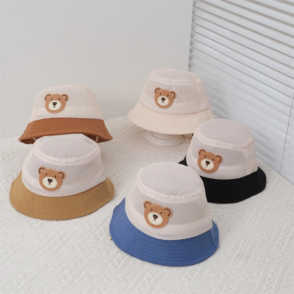 Summer Children Cute Bear Bucket Hat Mesh Outdoor Beach Cap Kids Thin Sun Protection Hat with Chin Strap
Summer Children Cute Bear Bucket Hat Mesh Outdoor Beach Cap Kids Thin Sun Protection Hat with Chin Strap