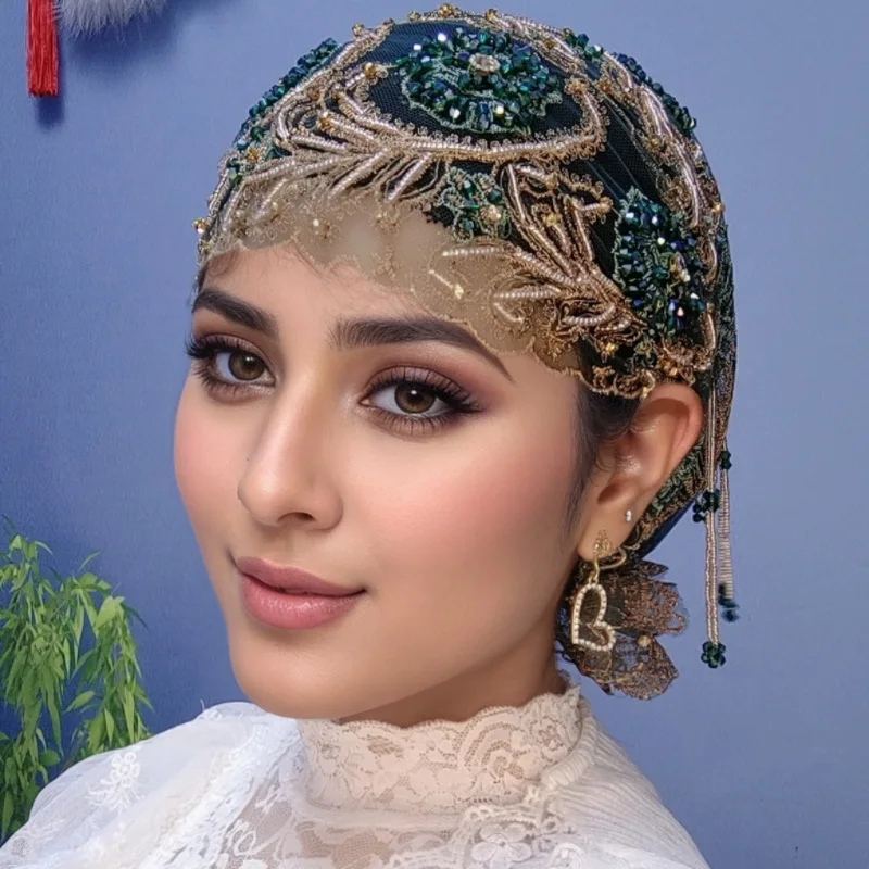 Luxury Lace Embroidery Beanie Women Muslim Hijab Tassel Beads Bonnet Turban Head Wrap Islam Wedding Party Cap Headscarf Headwear
Luxury Lace Embroidery Beanie Women Muslim Hijab Tassel Beads Bonnet Turban Head Wrap Islam Wedding Party Cap Headscarf Headwear