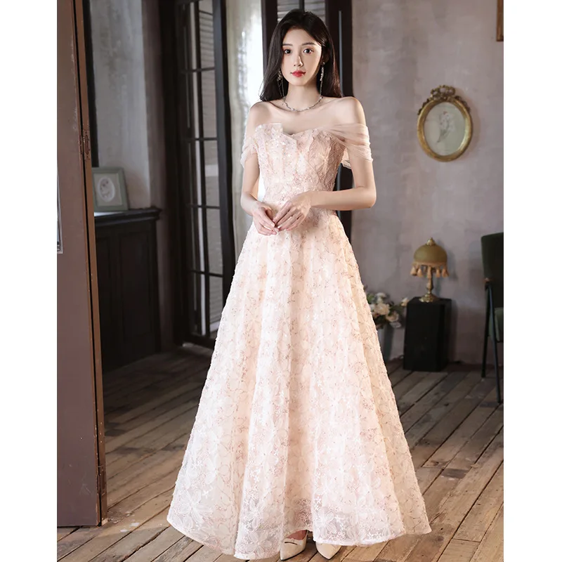 French Style Off Shoulder Evening Dress Fashion Beaded Sequins Homecoming Dresses 3D Flower Floor-Length Wedding Party Gown
French Style Off Shoulder Evening Dress Fashion Beaded Sequins Homecoming Dresses 3D Flower Floor-Length Wedding Party Gown