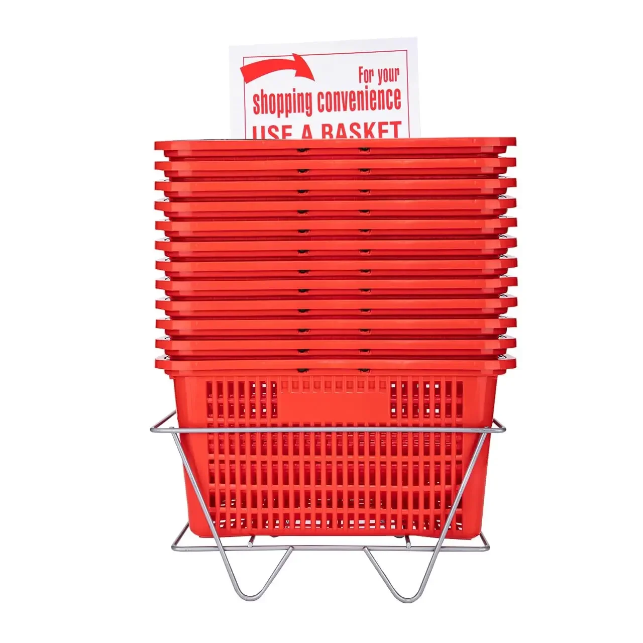 Red Shopping Baskets With Stand Set Of Twelve Basket Dimension Eight And A Half Inches High Twelve Inches Wide Seventeen Inches
Red Shopping Baskets With Stand Set Of Twelve Basket Dimension Eight And A Half Inches High Twelve Inches Wide Seventeen Inches