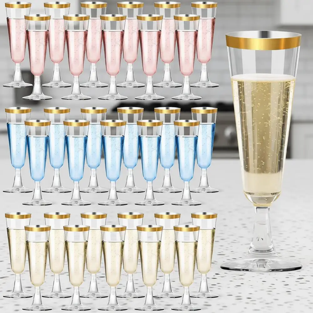 Пластиковые бокалы для шампанского с золотым ободком, 160 мл, прозрачные одноразовые стаканы для свадеб, вечеринок, дегустаций вина
Пластиковые бокалы для шампанского с золотым ободком, 160 мл, прозрачные одноразовые стаканы для свадеб, вечеринок, дегустаций вина