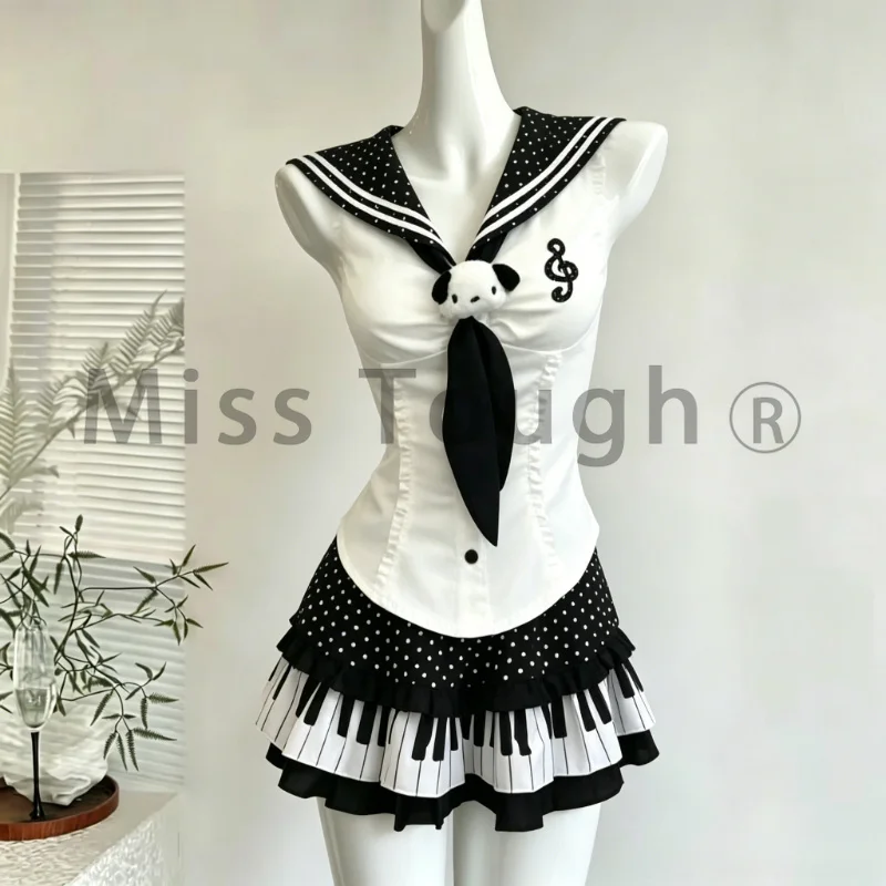 Summer Casual Sweet 2 Piece Set Women Sailor Collar Polka Dot Design Mini Skirt Suit Female Korean Preppy Style Outfits Vintage
Summer Casual Sweet 2 Piece Set Women Sailor Collar Polka Dot Design Mini Skirt Suit Female Korean Preppy Style Outfits Vintage