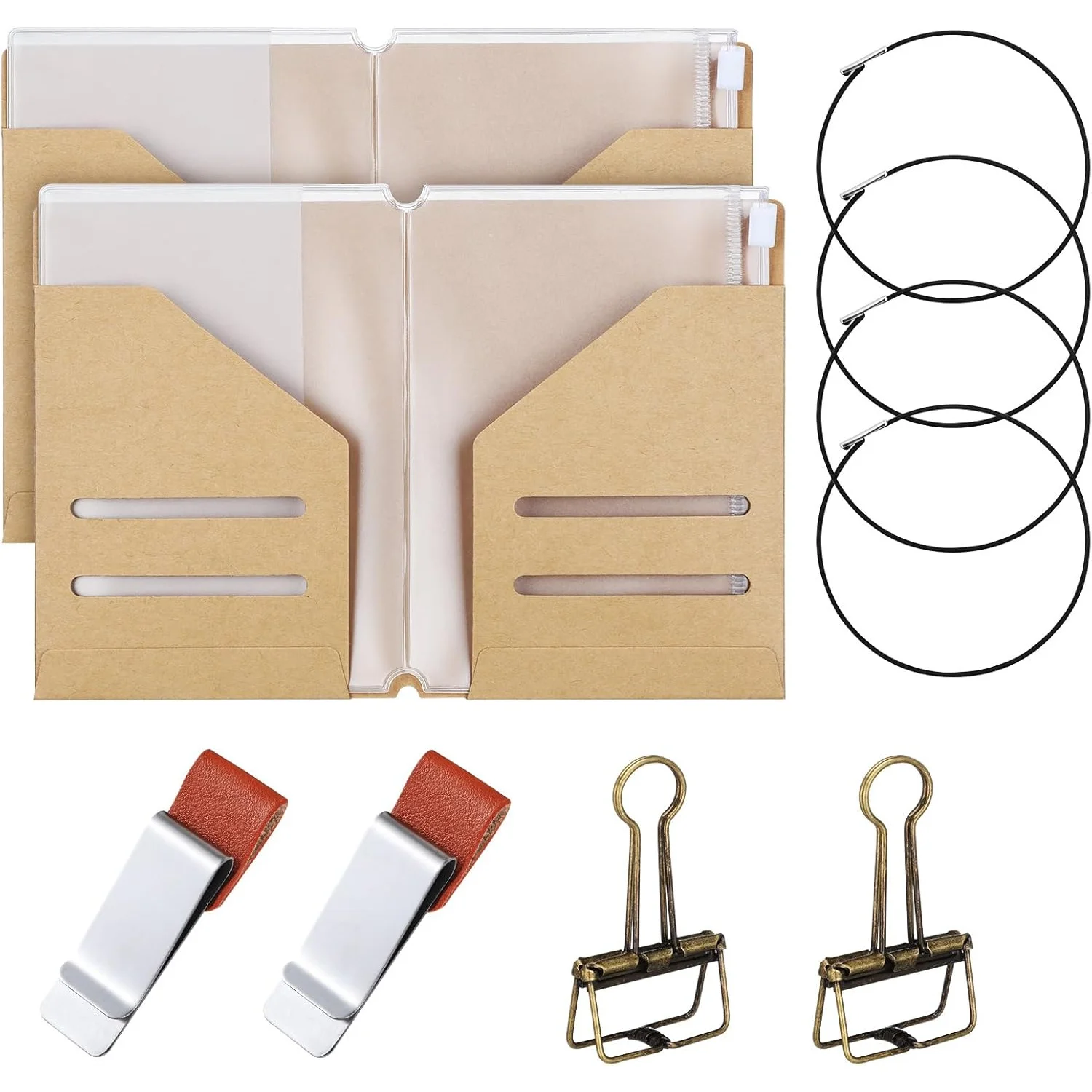 1 Set Traveler Wallet Card Holder Accessories Kit Includ Leather Folder Zipper Bag Pen Holder Clip Accessories Passport Size
1 Set Traveler Wallet Card Holder Accessories Kit Includ Leather Folder Zipper Bag Pen Holder Clip Accessories Passport Size