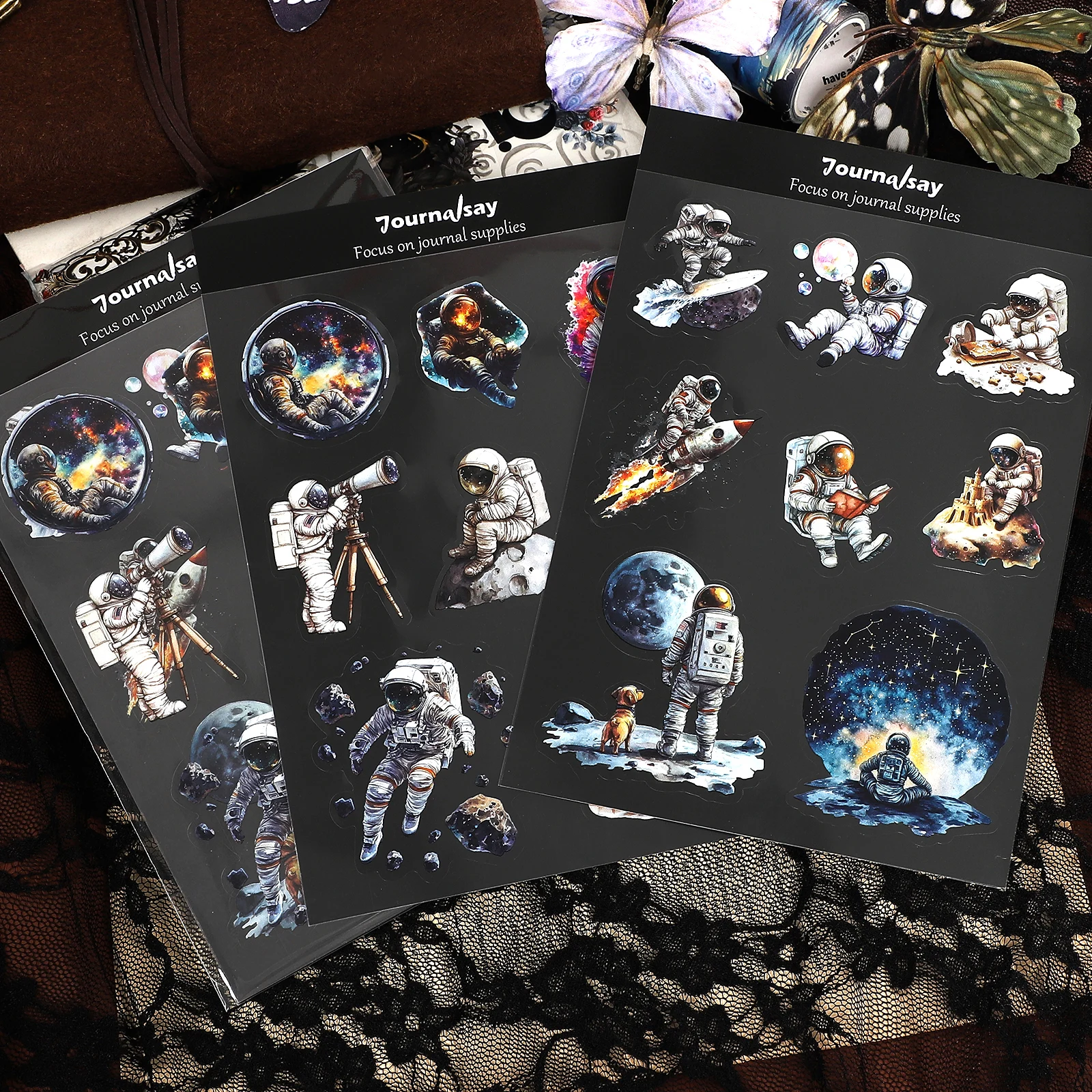 2 Sheets Vintage Astronaut Character Moon Landscape PET Sticker Creative DIY Journal Material Collage Scrapbook Stationery
2 Sheets Vintage Astronaut Character Moon Landscape PET Sticker Creative DIY Journal Material Collage Scrapbook Stationery